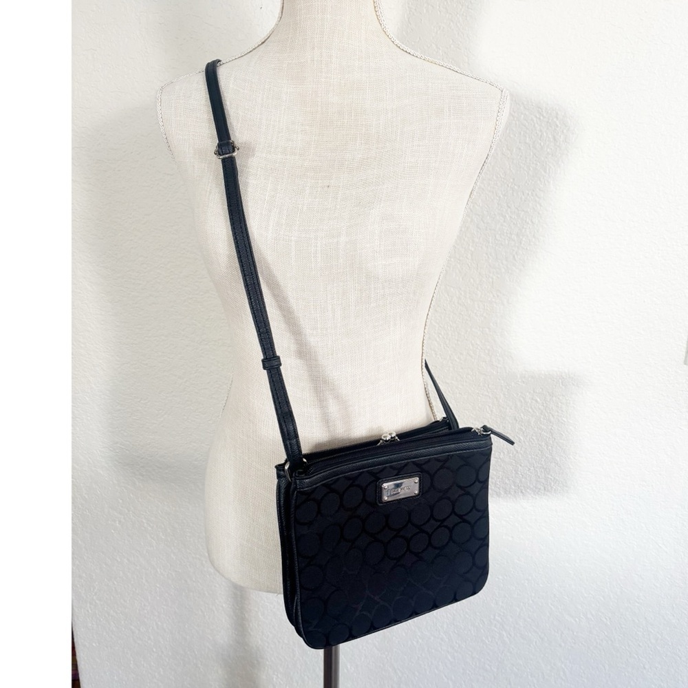 Nine West Black Circle Pattern Crossbody Bag